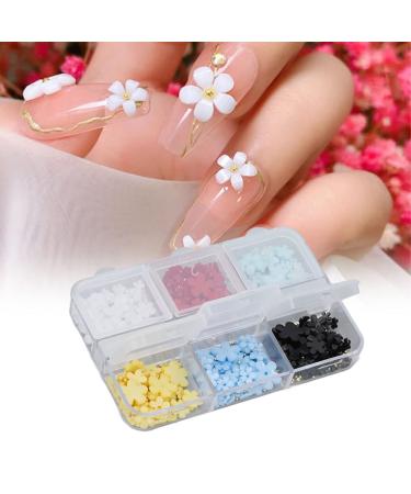 3D Nail Flowers Resin Nail Charms Rhinestone Superior Materials Portable Storage Box Easy Achieve Nail Art Designs Colorful Options for DIY Decoration