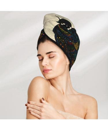 Owl Mandala Microfiber Hair Towel | Super Absorbent Coral Velvet Wrap for Long Curly & Thick Hair - Quick Dry for Women - Buy Online on GoSupps.com