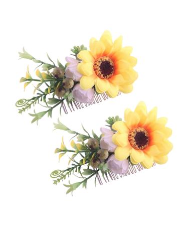 FRCOLOR Wedding Hair Comb Bridal Headpiece for Wedding Bridal Comb Hair Accessories with Flowers Headpiece for Bride Wedding Hair Clip Tiara European and American Hair High