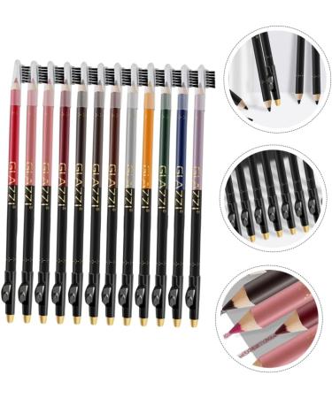 AUTSUPPL 12pcs Lip Liner Eyeliner Eyebrow Makeup Waterproof Eye Liner Pencil Makeup Lip Liner Lip Pencil Wood - Buy Online on GoSupps.com