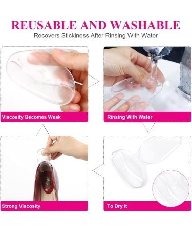 URAQT Gel Shoe Inserts for Women - Anti-Slip Heel Grips & Foot Insoles (4 Pairs) - Transparent - Buy Online on GoSupps.com