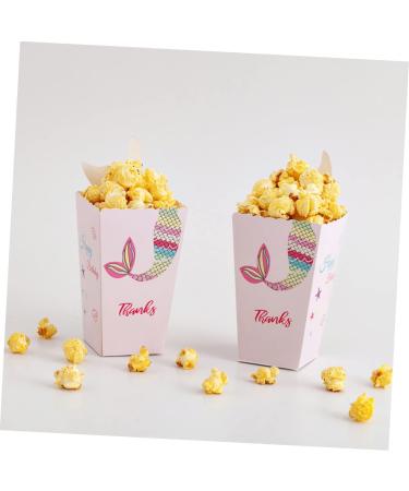 Zerodeko 12pcs Boxes Mermaid Chip Box Mermaid Popcorn and Chips Boxes Popcorn Cone Bags Cookie Container Popcorn Packing Boxes Popcorn Container Baking Boxes White Cardboard Paper Snack Box - Buy Online on GoSupps.com