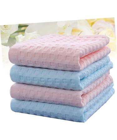4pcs FRCOLOR Cotton Towel Set | Absorbent Makeup Remover & Facial Washcloths | Bathroom & Bath Supply Accessory | Baby Scarf | Blue - Buy Online on GoSupps.com