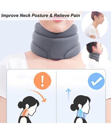 Buy Cervicorrect Neck Brace - Soft Foam Cervical Support for Neck Pain & Snoring Relief | Comfortable Neck Brace for Sleeping - Unisex Gray - Buy Online on GoSupps.com