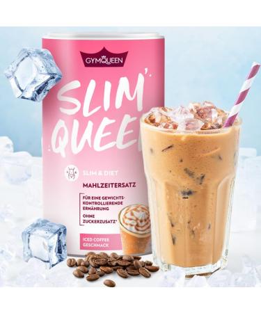 Gymqueen Slim Queen Diet Shake 420g Delicious Weight Loss Meal with Essential Nutrients Only 250 kcal Sugar-Free Iced Coffee Flavor - Buy Online on GoSupps.com