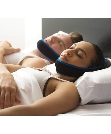 Stop Snoring Chin Strap | Anti Snoring Jaw Reduction for Men & Women | Blue/Black - Effective Relief - Buy Online on GoSupps.com