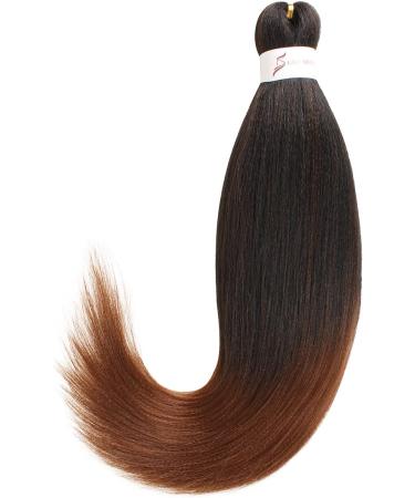 Xtrend 8 Packs 20 Inch Ombre Brown EZ Braiding Hair Extensions Pre Stretched for Box Braids Yaki Straight Kanekalon Fiber Crochet Braiding Hair Extension T30# 20 Inch (Pack of 8) T30# - Buy Online on GoSupps.com