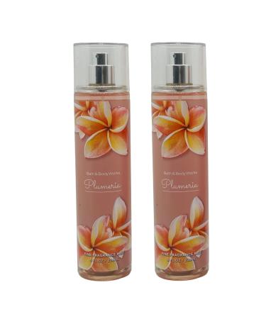 Bath and Body Works (2) Plumeria Fine Fragrance Mists-8 oz. Bottles