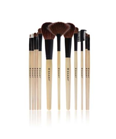 SHANY Professional 12 Piece Vegan Bamboo Makeup Brush Set | Natural Hair Cosmetics with Microfiber Pouch - Perfect for Flawless Makeup Application - Buy Online on GoSupps.com
