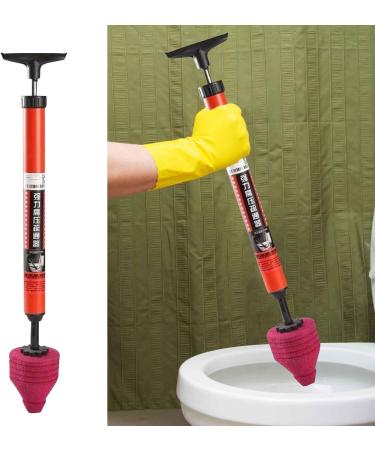 Toilet Unclog High Pressure Toilet Unblock Shot Sealing Pipelines Pipe Strong P1O1 Dredging Toile Plug Resilience Plunger (pink) - Buy Online on GoSupps.com