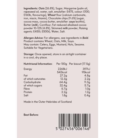 Hebridean Baker - Chocolate Oaties 150g - Buy Online on GoSupps.com