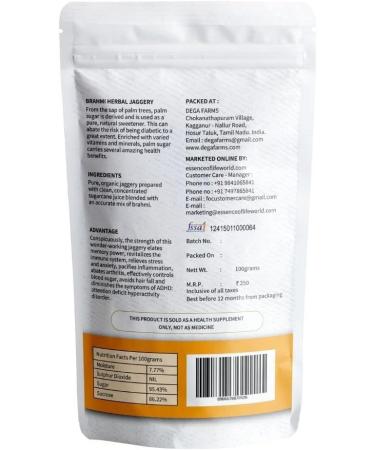 Essence of Life Herbal Jaggery with Brahmi 100 Grams & Palm Sugar 100 Grams Made with Natural Organic Ingredients - Buy Online on GoSupps.com