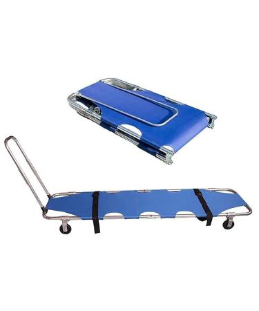 Foldable Stretcher with Tie Bar Lightweight Aluminum Alloy 4 Wheels Flat Rescue Stretcher for Hospital Ambulance Fire Rescue