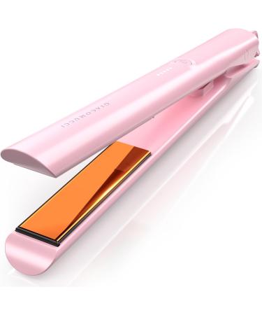 2 in 1 Titanium Hair Straightener & Curler | 100% Pure Ti-Thermal Flat Iron | Professional 1-Inch Styling | Black Gold Pink - Buy Online on GoSupps.com
