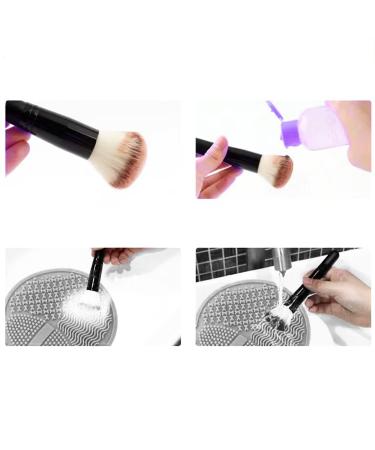 Silicone Makeup Brush Cleaning Mat - Brush Scrubber & Cleaner Pad for Brushes & Sponges - Gray - Buy Online on GoSupps.com