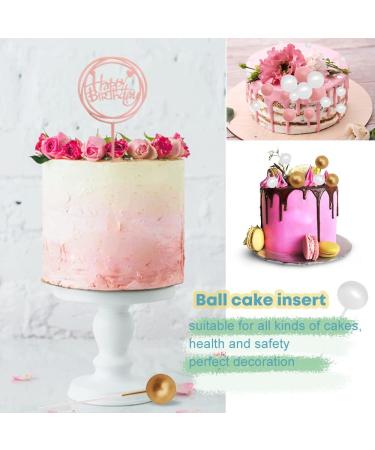 46 Pcs Happy Birthday Cake Topper Decorations Pink and Gold Ball Cake Decorations Mini Foam Balls Cupcake Toppers for Women DIY Baby Shower Birthday Wedding Anniversary Party Decor Pink Glod White - Buy Online on GoSupps.com