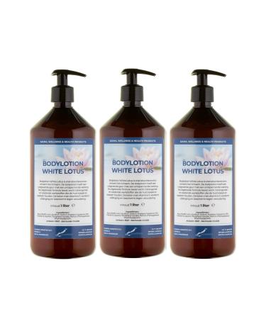 Claudius Body Lotion White Lotus 3 x 1 liter with 3 pumps amber