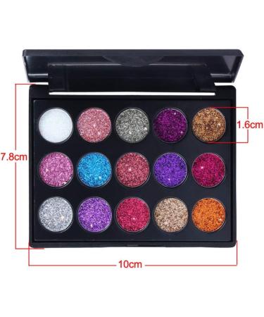Kybbe 15 Colors Diamond Glitter Eyeshadow Palette Makeup Super Shiny Shimmer Matte Glitter Eye Shadow Cosmetic - Buy Online on GoSupps.com
