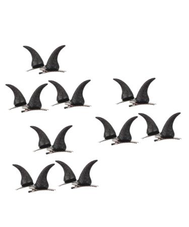 minkissy 9 Pairs Horn Hairpin Cartoon Horn Hair Clips Halloween Devil Horn Hair Pins Halloween Horns Hair Clips Halloween Barrettes Baby Clothing Goth Hair Clips Gothic Apparel Child Metal