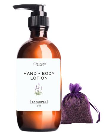 LAVENDER LANE Lavender Goat's Milk Hand & Body Lotion 9 oz - USA Lavender Farm Free Sachet Included Organic Shea Butter Organic Sunflower Oil.