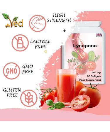 Ved Lycopene Supplement 500mg - 90 Softgel Capsules for Overall Health Support - Buy Online on GoSupps.com
