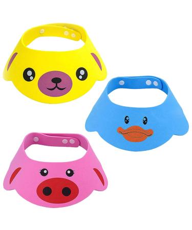 3-Pack Adjustable Baby Shampoo Cap - Waterproof Children's Shower Hood for Easy Bath Time Protection - Buy Online on GoSupps.com