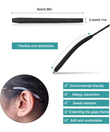 20 Pairs Silicone Anti-Slip Glasses Ear Brake Tips | Replacement Accessories for Sports & Reading Glasses (2.5-5 mm) - Buy Online on GoSupps.com
