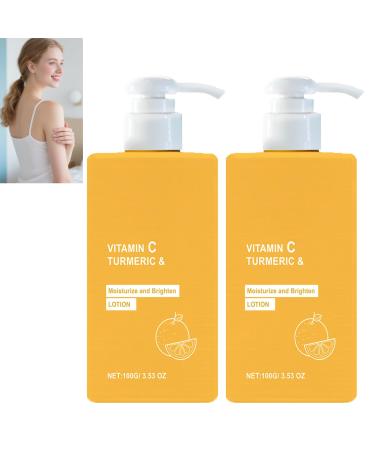 homomdy Turmeric & Vitamin C Body Lotion Brightening Moisturizer for Dry & Drooping Skin Anti-Aging Firming for Body Moisturizing & Illuminating for Even Complexion Smooth Skin (2pcs)
