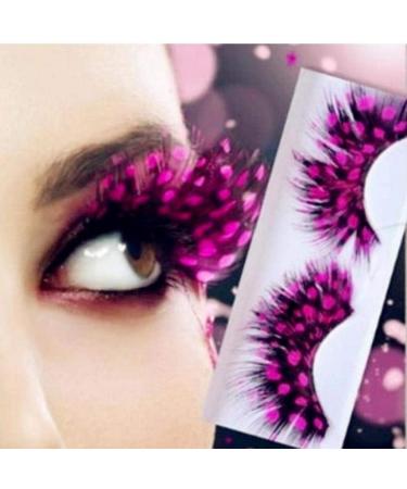 1 Pair Fashion Colors Cosplay Halloween Feather False Eyelashes Handmade Party Exaggerated Fake Eyelashes (random Color) - Buy Online on GoSupps.com