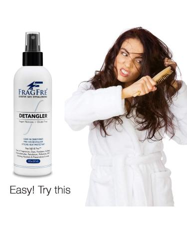FRAGFRE Hair Detangler Spray 8 oz - Leave-in Conditioner for Sensitive Scalp - Heat Protectant & Styling Spray - Fragrance-Free, Paraben-Free - Gluten-Free, Vegan, Cruelty-Free - 8 Fl Oz - Buy Online on GoSupps.com