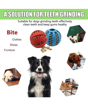 Speedy Panther 2Pcs Dog Treat Dispenser Ball Toy Interactive Dog Toys for Boredom Teeth Cleaning Chew Toy Rubber Ball for Puppy Small Dogs (S) 5cm Blue&Red - Buy Online on GoSupps.com