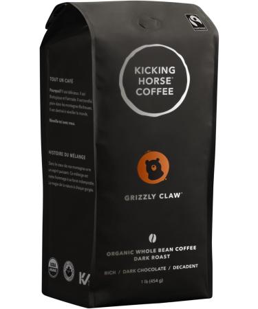 Kicking Horse Coffee grizzly claw Dark Roast Whole Bean 1 lb (Pack Of 6) - Certified Organic Fairtrade Kosher 454 g (Pack of 6) Grizzly Claw - Buy Online on GoSupps.com