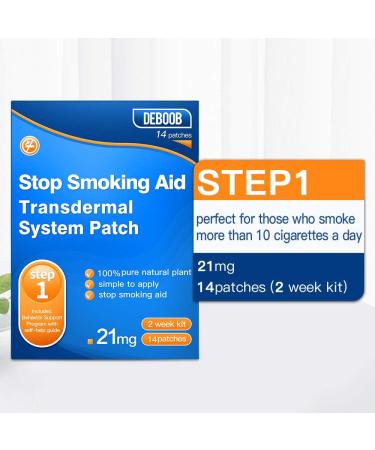 Quit Smoking Patch Step 1 - 14 pcs, 21mg Easy & Effective Stop Smoking Aids - 2 Week Smoking Cessation Program - Buy Online on GoSupps.com