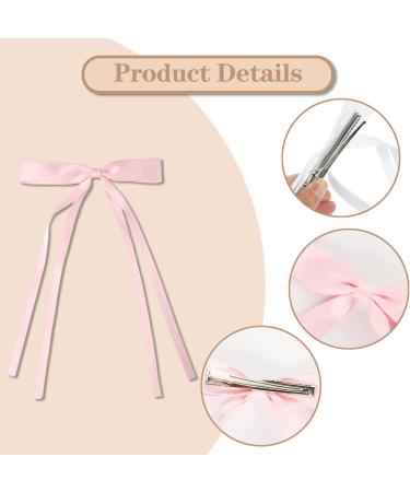 4pcs Satin Bowknot Hair Clips Accessories for Toddlers Girls Women Bow Claw Clip Hairpins Colorful Bow Tassel Hair Clips Long Ribbon Hair Barrettes - Buy Online on GoSupps.com