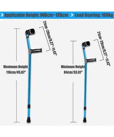 Forearm Crutches Adjustable Adjustable Crutch Aluminum Cane Height Adjustable Forearm Elbow Underarm Crutch Telescopic Blue Folding Walking Stick Lightweight Arm Crutch Journey - Buy Online on GoSupps.com