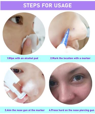 Disposable Self Nose Piercing Kit with 10 Nose Screws - Safe Nose Piercing Gun in White - Buy Online on GoSupps.com