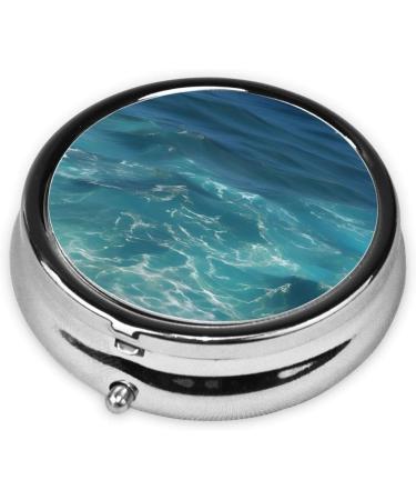 Deep Ocean Round Pill Box Organizer - 3 Compartment Portable Travel Pill Box for International Shipping - Buy Online on GoSupps.com