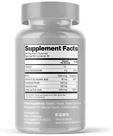 Bella All Natural Beauty Hair Gummies - Buy Online on GoSupps.com
