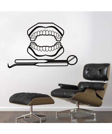 Denture Teeth Mural Wall Decal Dental Sticker for Dental Clinic Decoration Removable 42x29cm