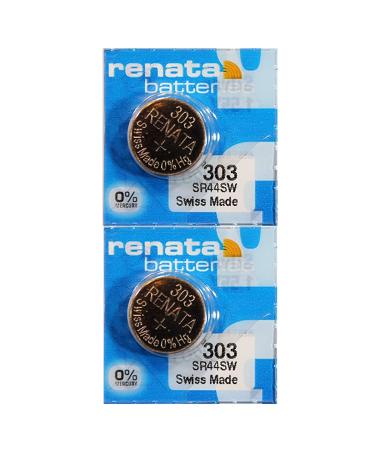 Renata 303 SR44SW Batteries - 1.55V Silver Oxide 303 Watch Battery (2 Count)
