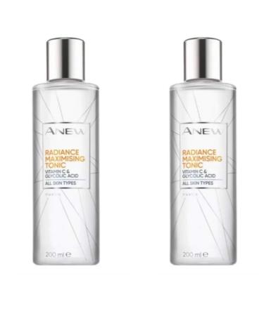 2x Avon Anew Radiance Maximising Tonic Toner With Vitamin C-200ml(400ml)