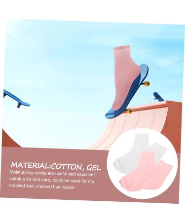 Ipetboom 2 Pairs Anti-split Socks Foot Protector Socks Moisturizing Socks for Adult Moisturizing Socks for Foot Care Foot Spa Socks Gel Men and Women Nursing Socks Middle Tube - Buy Online on GoSupps.com