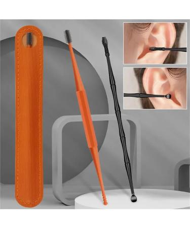 Earwax Removal Kit Silicone Ear Wax Removal Tool Double-Head with 360 Spiral Swab Safe Cleaning Sticks for Gentle(2pcs Orange 10set) 2pcs Orange 10set - Buy Online on GoSupps.com