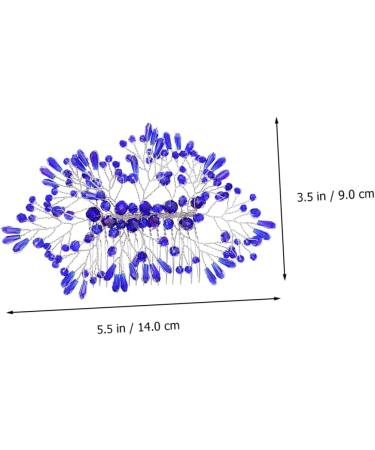 Ipetboom bride hair clip fine Miss bride headpieces for wedding banquet headgear crystal hair clip comb rhinestones prom wedding blue crystal hair comb rhinestone hair clips - Buy Online on GoSupps.com