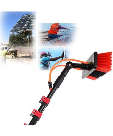 Telescopic Pole Water Line Brush Telescopic Window Cleaner Water Washing Brush Kit Windows Cleaning and Washing Tool for Solar System Cleaning and Window Cleaning 24FT/7.2M