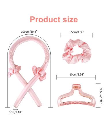 Silk Ribbon Pink Heatless Hair Curler - Soft Rubber Hair Rollers for Sleeping Curls - Buy Online on GoSupps.com