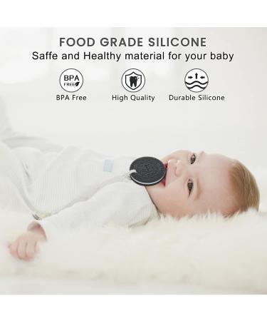 MISSLILI Silicone Teething Toy | Baby Teether for Boys and Girls | Infant Teething Relief | Cookies Design | White Biscuit - Buy Online on GoSupps.com