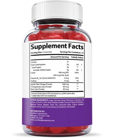 Transform Keto ACV Gummies 1000MG Vegan Non GMO with Pomegranate Juice & Beet Root B12 - 60 Gummys | Justified Laboratories - Buy Online on GoSupps.com