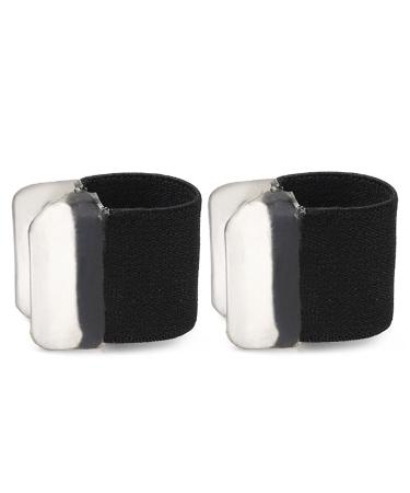 Black Gel Toe Separators for Overlapping Toes, Bunions & Big Toe Alignment - Hallux Valgus Orthosis & Spacer with Pom Stone - Foot Corrector - Buy Online on GoSupps.com
