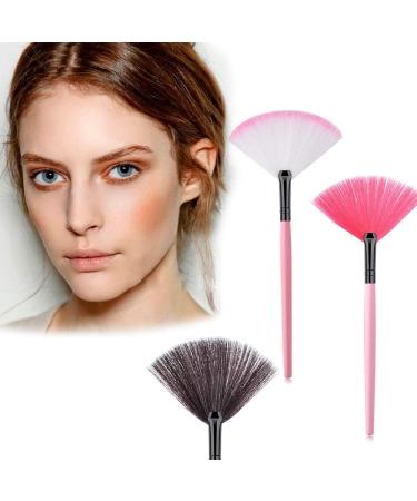 Fashion Highlighter Face Powder Foundation Shadow Powder Blush makeup brush Fan Shape Makeup Brush large base blusher(2) - Buy Online on GoSupps.com
